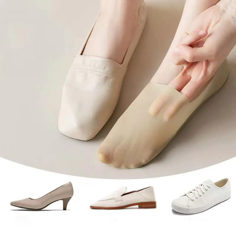 Women Socks Breathable Ice Screen Mesh Hole Boat Socks Comfortable Cotton Invisible Non-Slip Short Socks Ultra-Thin S