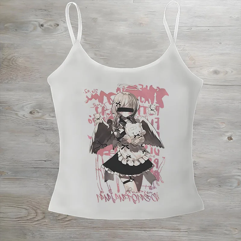 Эстетическая одежда летняя в стиле гранж топы Y2k сексуальная готическая женский