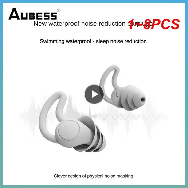 

1~8PCS Soundproof Earplugs For Sleeping Soft Silicone Ear Muffs Noise Protection Travel Reusable Protection Sound Blocking ear