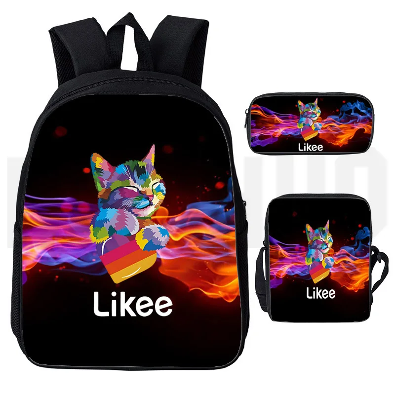 Сумка Likee app 3 шт./компл. LIKEE 1 Like Video рюкзак на молнии с 3D-принтом пенал школьные