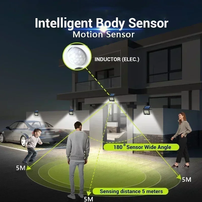 Светодиодные солнечные фонари 3-режимные водонепроницаемые лампы с датчиком