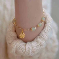 2022 elegant jewelry light green hetian jade beads bracelet glamour fashion bracelet for women jewelry gift charming