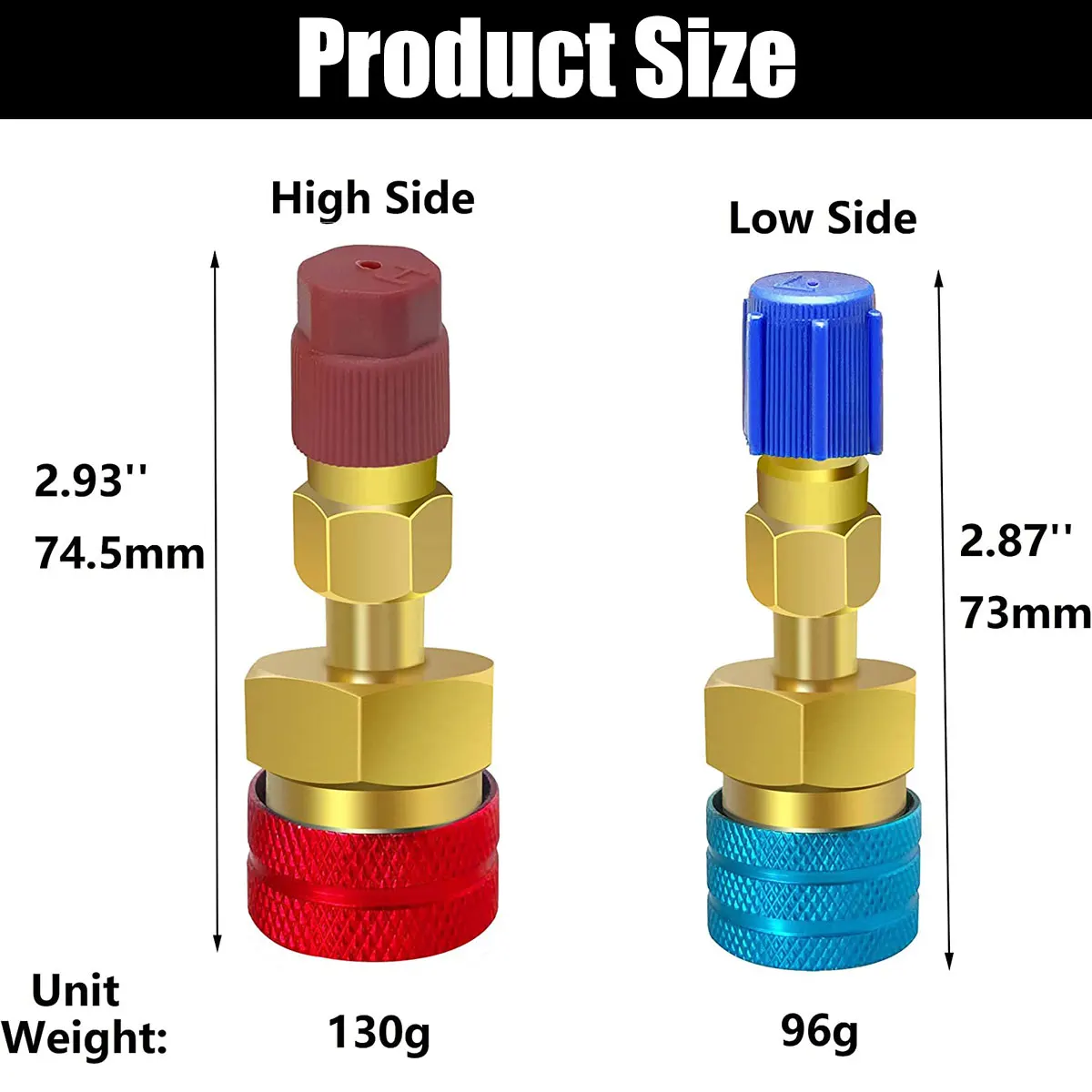 2pcs R1234YF to R134A High and Low Side Quick Coupler R12 to R134AAdapter Fitting Connector Car Air-conditioning Fitting Tools images - 6