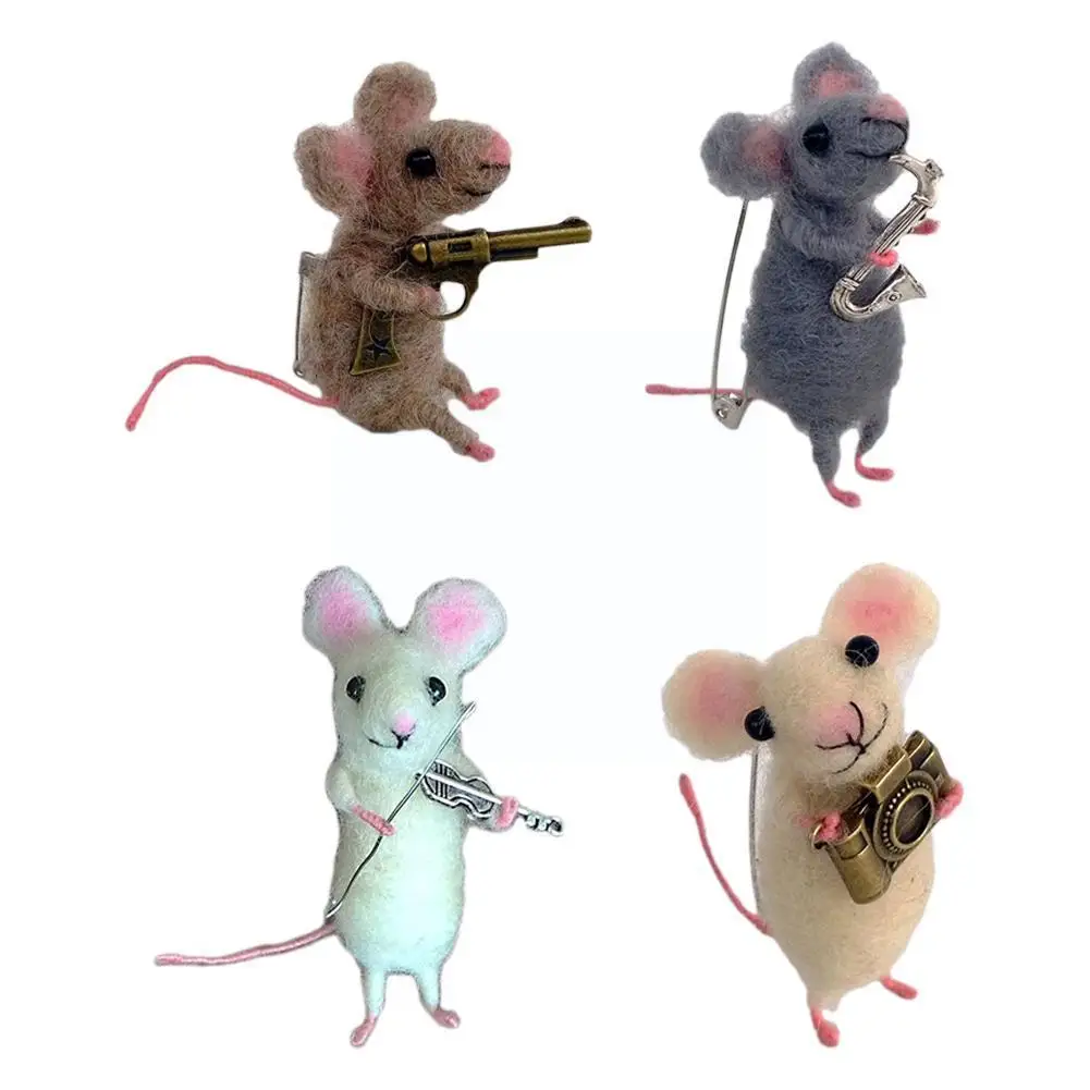 

Miniature Felted Mouse Brooch Women High Grade Interesting Mouse Girls Brooch Felt Gifts Coat Jewelry Animal Brooch Di B4f1
