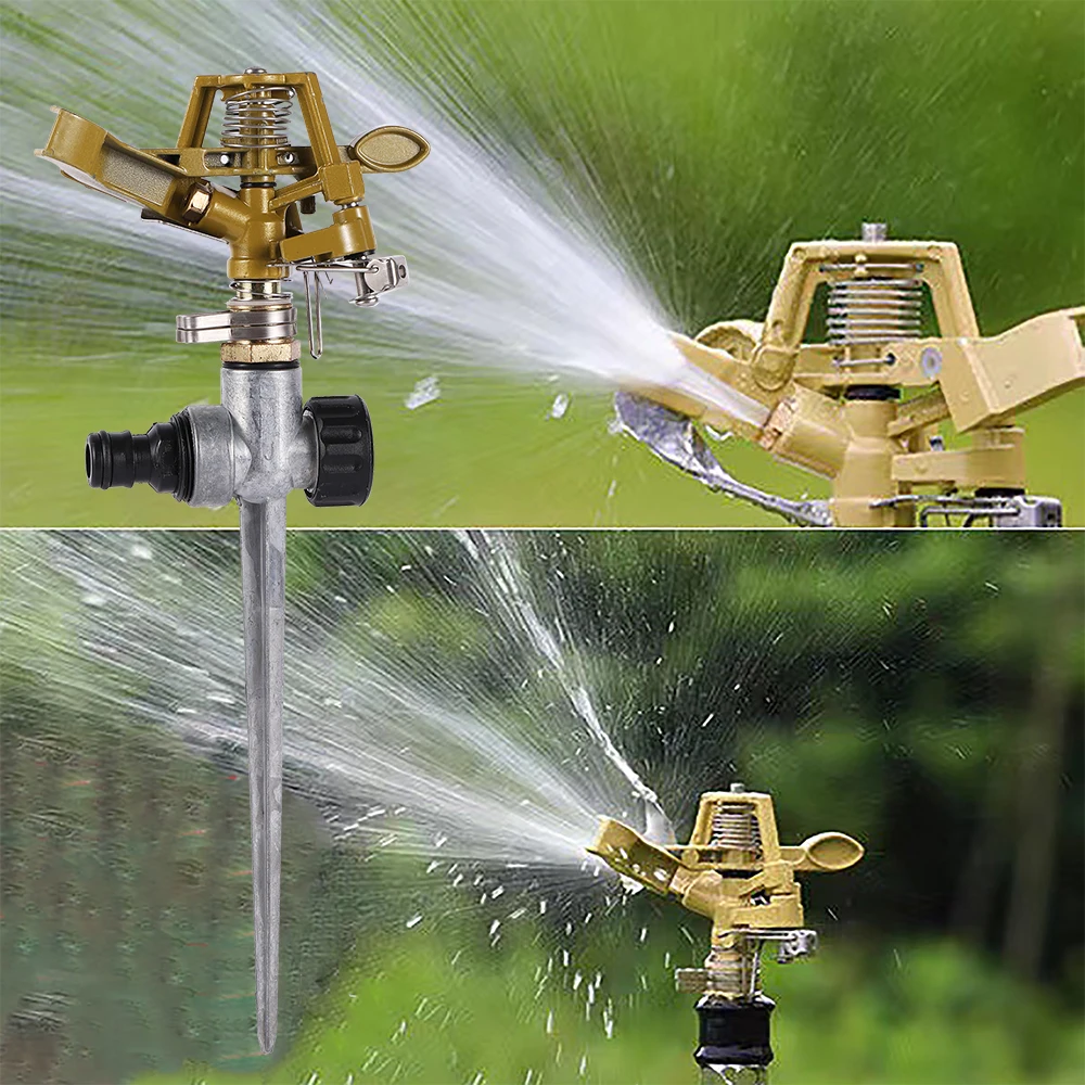 

1/2 Inch Metal Pulsating Sprinkler 360 Degree Rocker Arm Rotating Lawn Watering Sprinklers For Garden Irrigation System 1Pc