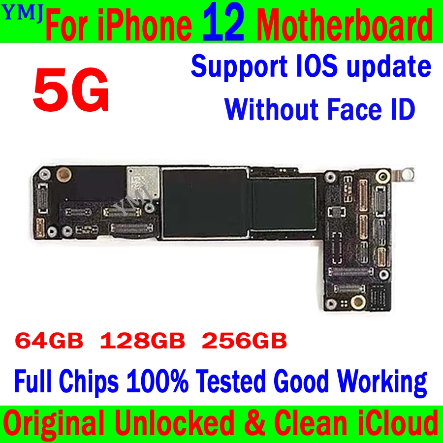 

Original Unlocked Clean Icloud Mainboard For IPhone 12 Motherboard Support IOS Update&5G Logic Board 64G 128G 256G 100% Tested