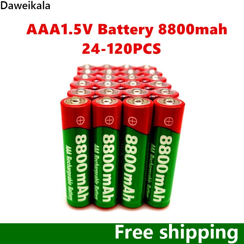 

24-120PCS1.5V AAA rechargeable battery 8800mah AAA 1.5V New Alkaline Rechargeable batery for led light toy mp3wait+free shipping