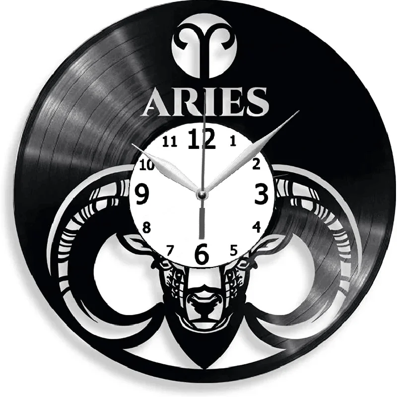 

Женские настенные часы с виниловой пластиной и знаками Зодиака, 12 дюймов