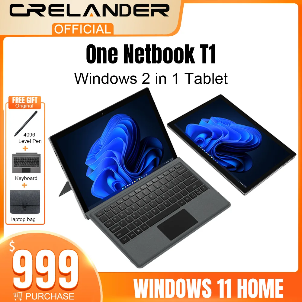 ONE NETBOOK T1 Tablet PC Windows 2 IN 1 Laptop 13 Inch Intel 12th Gen i5-1240P DDR5 16GB RAM 1TB SSD Notebook Computer