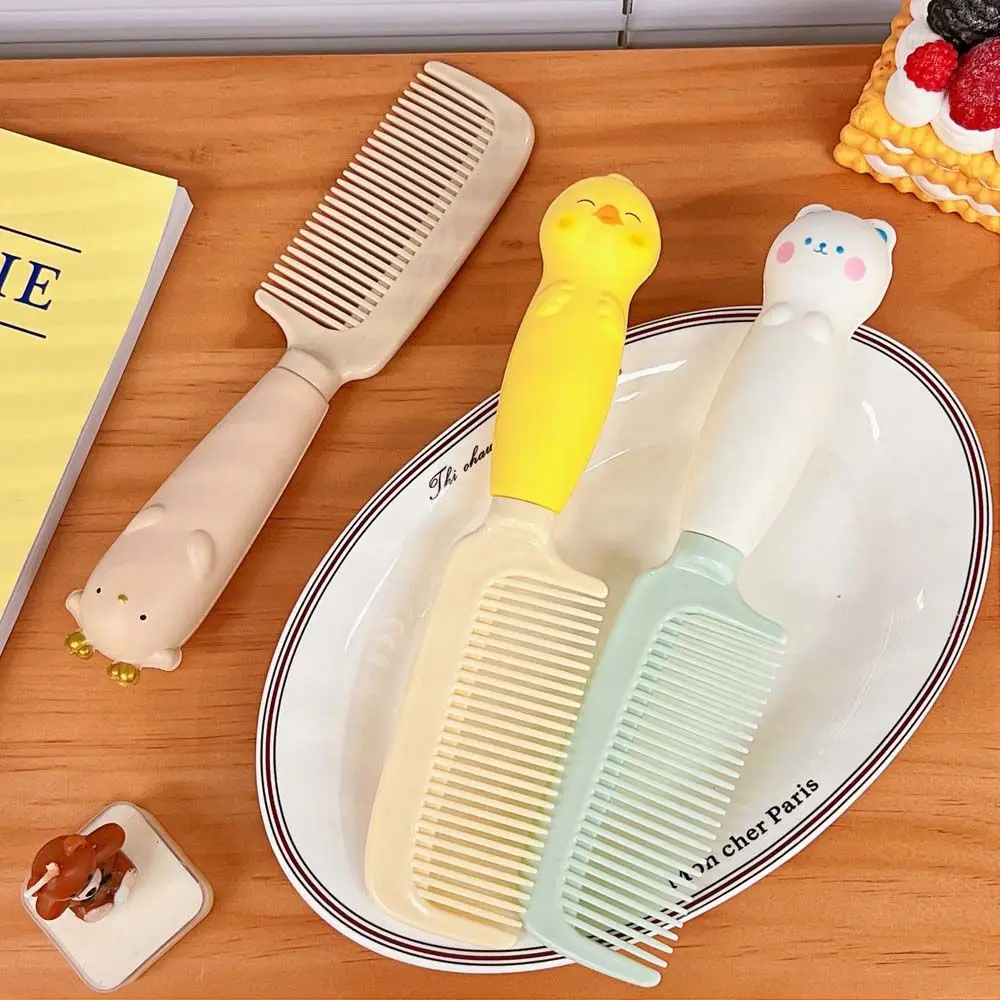 

Kawaii Portable Bear Resin Press Handle Chick Handle Hair Brush Women Hair Comb Hair Styling Tool Cartoon Comb