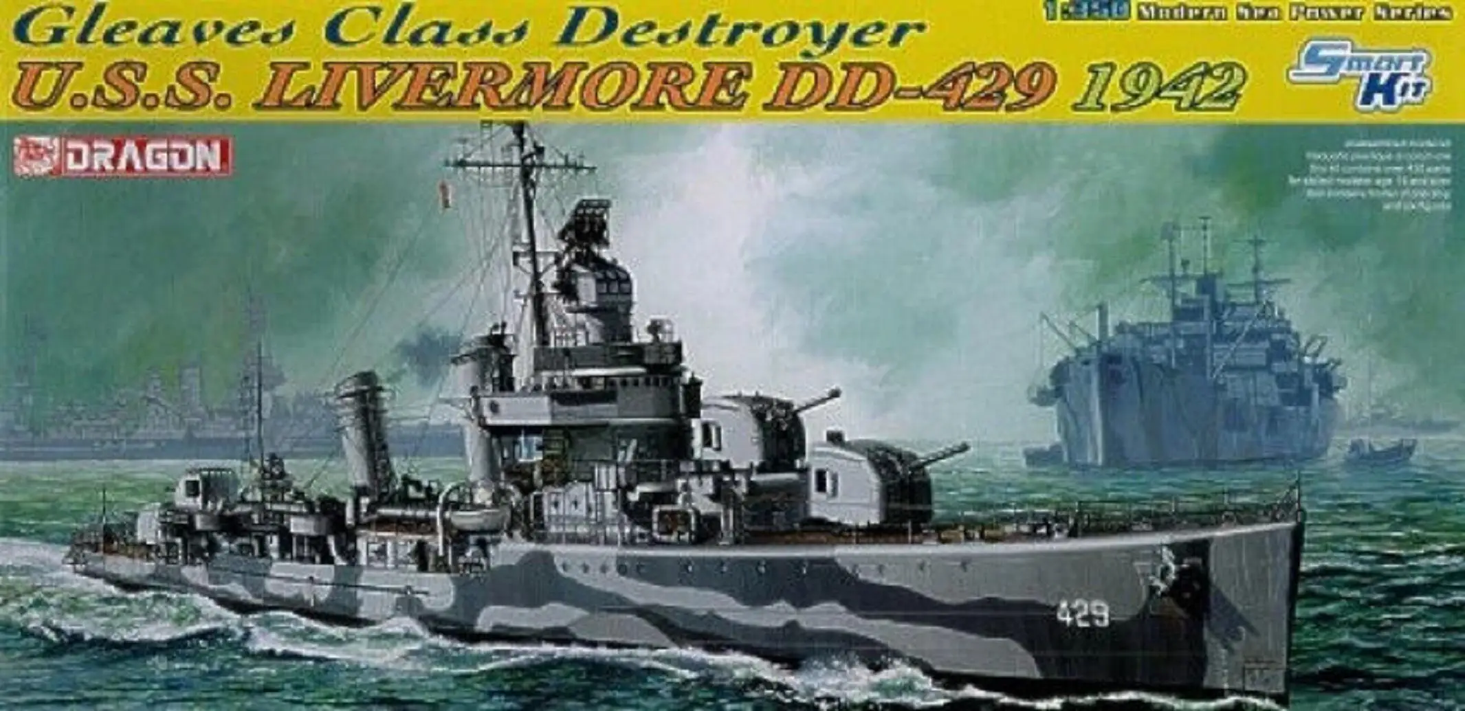 DRAGON 1027 1/350 Scale U.S.S. Livermore DD-429 1942 Ship Mo