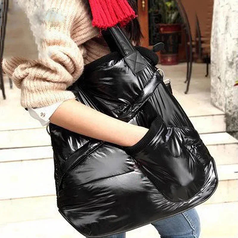 

Women Handbag 2024 Fashion Winter Space Cotton Shoulder Crossbody Bag Luxury Down Female Warm Tote Bags Large Black Clutches Hot