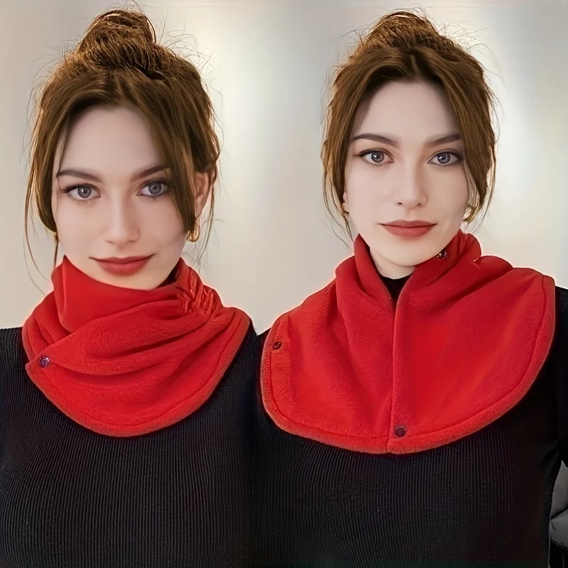 

Однотонная защелкивающаяся Шейная гетра, минималистичный утолщенный теплый шейный чехол, зимний уличный ветрозащитный защищенный шарф для шеи