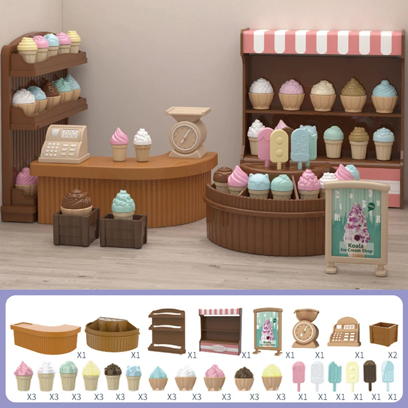 Dollhouse Miniature Set Doll House Kit Simulation Kitchen Living Room Bedroom Furniture Set Kid Toy miniature molds dollhouse