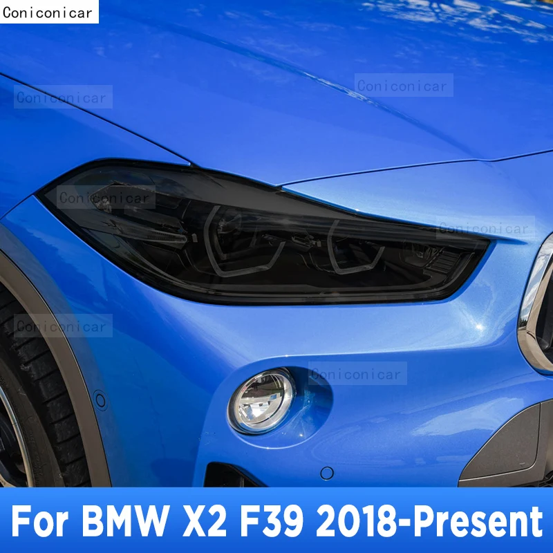 

Тонировка для автомобильной фары, Черная защитная пленка против царапин и Дымчатого Цвета, Самовосстанавливающиеся наклейки из ТПУ для BMW X2 F39, аксессуары в подарок 2018