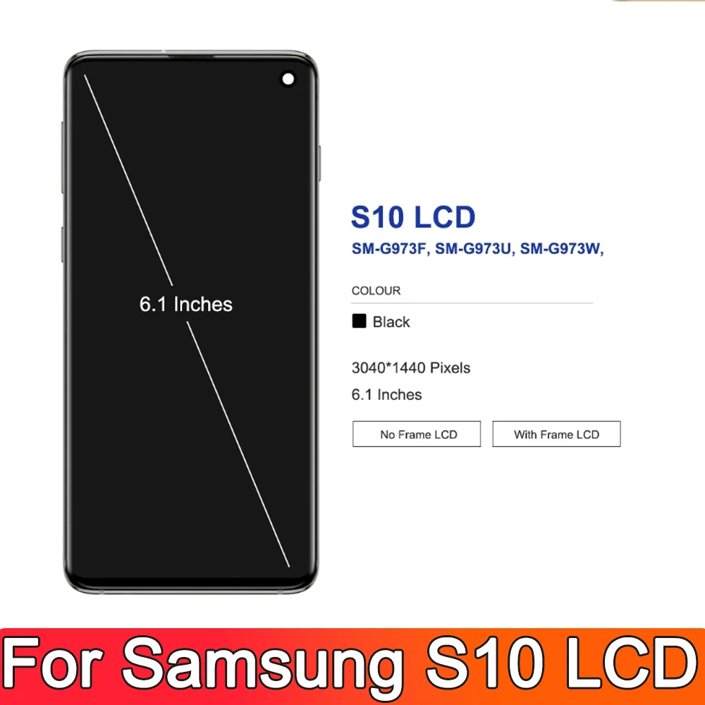 OLED для Samsung Galaxy S10 2019 SM-G9730 G973F ЖК-дисплей дигитайзер сенсорного экрана в сборе