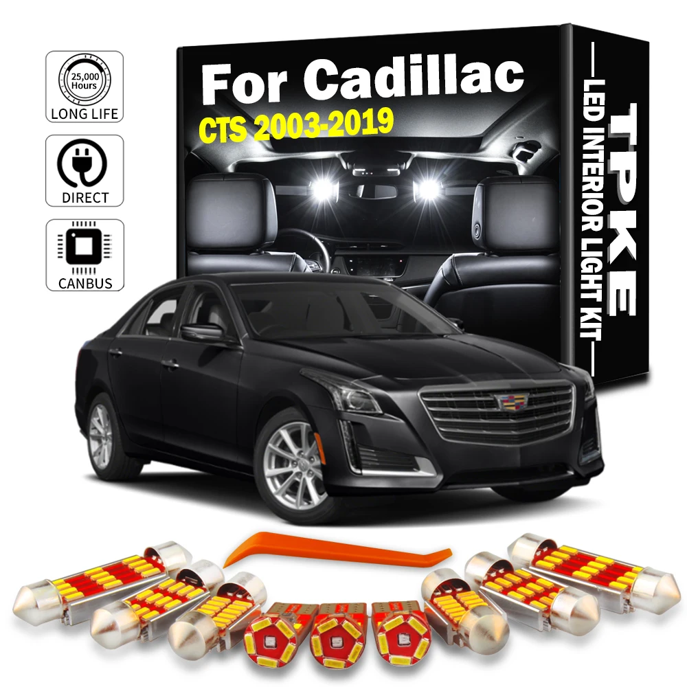 

TPKE For Cadillac CTS 2003-2015 2016 2017 2018 2019 Canbus Error Free LED Interior Light Kit Reading Map Dome License Plate Lamp