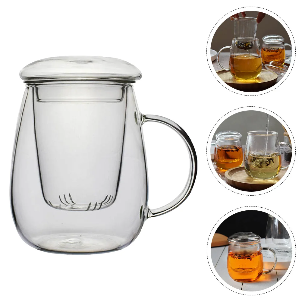 

Tea Mug Cup Clear Cups Loose Drinking Coffee Mugs Bottles Steeper Leaf Empty Mushroom Containers Water Infuser Filter Strainer