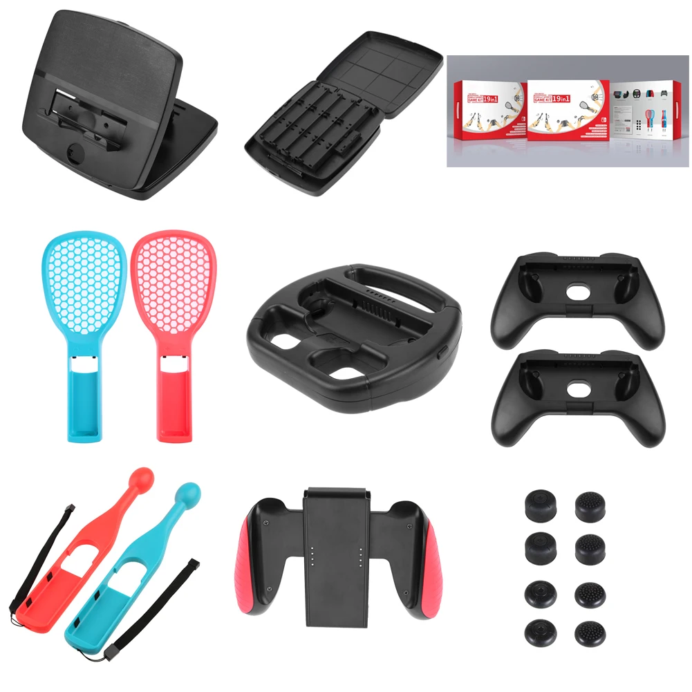 

Accessories Kit for NS Switch Storage Carry Bag with Game Card Slots Game Console Clear Hard Cover Case For Nintendo Switch Set