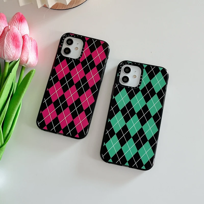 

Retro Art Classic Checkerboard Grid Shockproof Soft Phone Case For iPhone 11 12 13 Pro Max X Xr Xs Max 7 8 Puls SE 2 Cover Capa