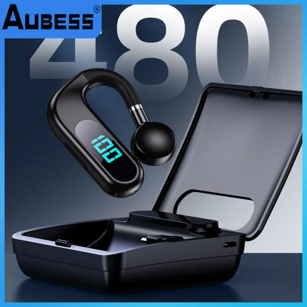 

Led Digital Display Sports Ear Hook Dc 5v S30 Wireless Headset Single Ear Rotary Bone Conduction Headset Commercial Waterproof