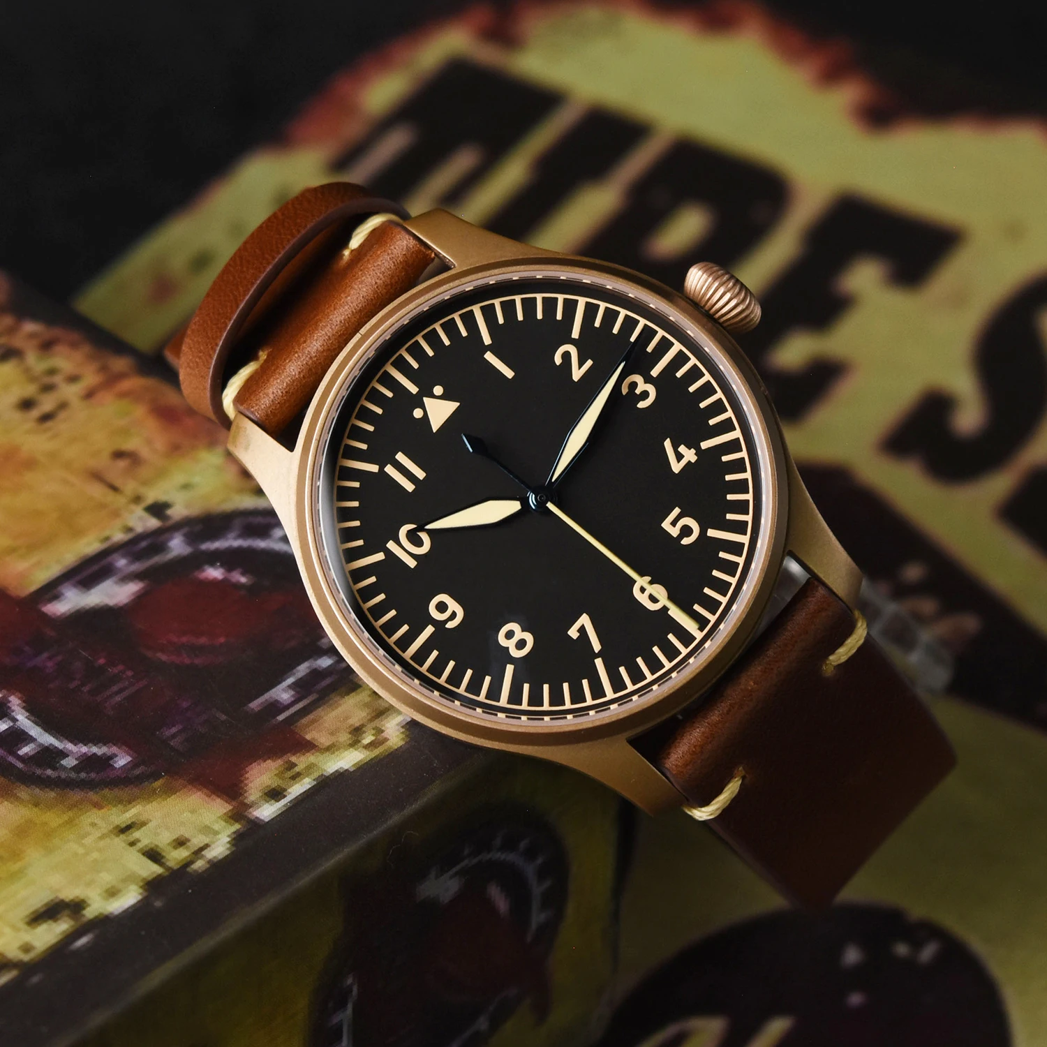 Hruodland Ретро Мода Досуг Мужские Часы Сапфировое Стекло Pt5000 SW200 Автоматические