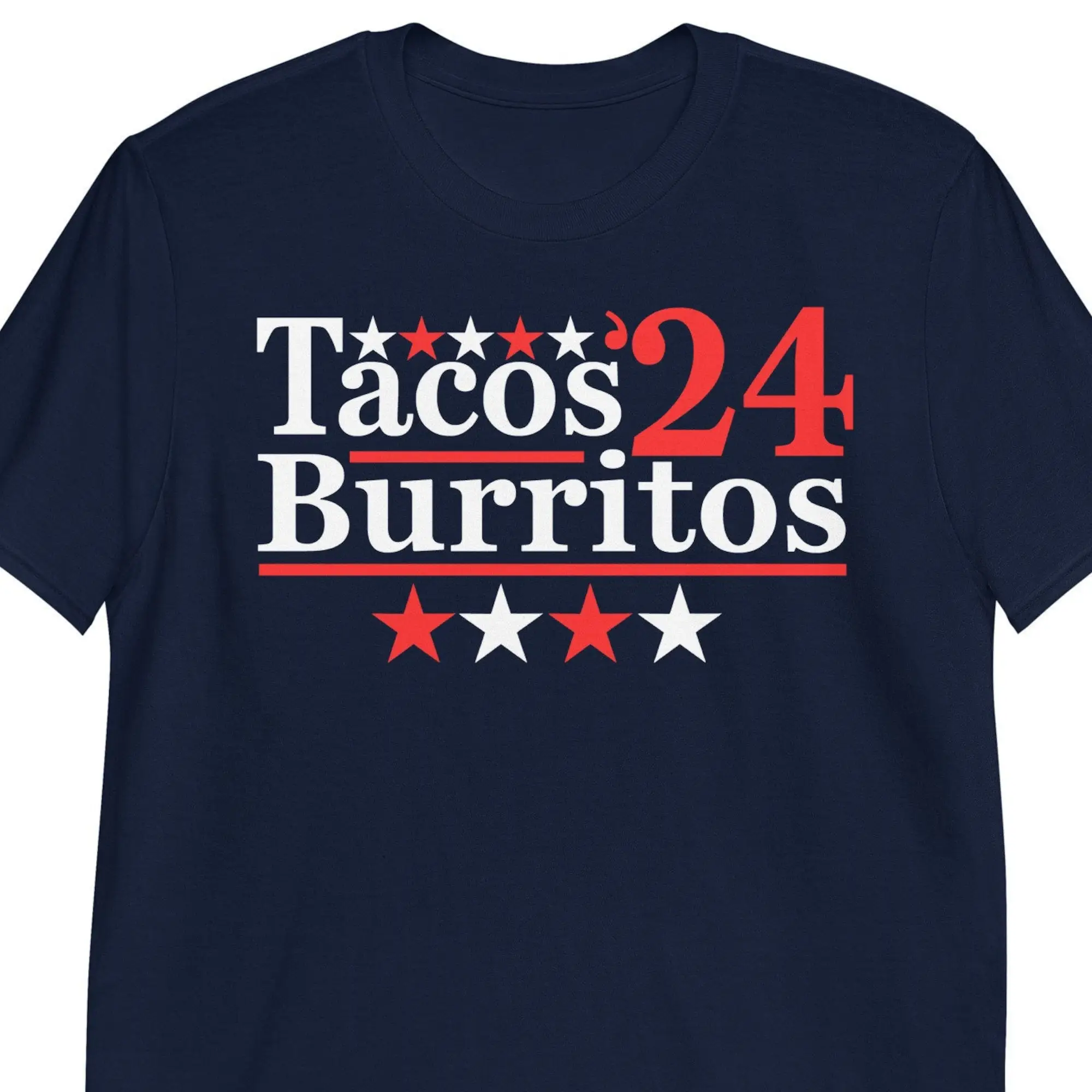 Забавная футболка Tacos Burritos 2024 с карикатурой выборов
