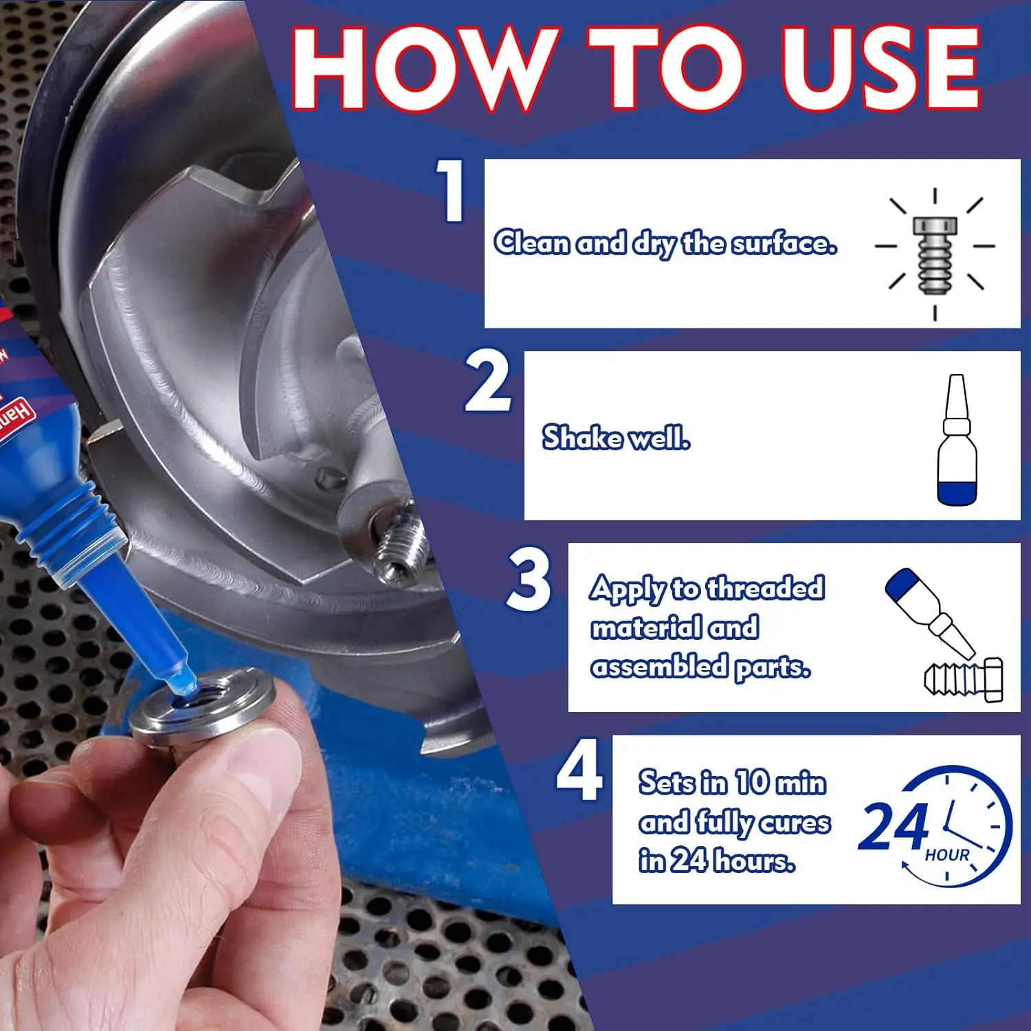 Винтовой клей для фиксации резьбы 10 мл анаэробный антиослабляющий