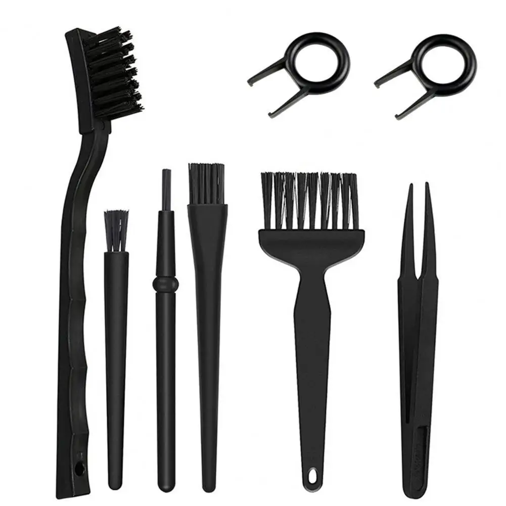

6 in 1 Black Keyboard Cleaning Brush Kit Small Computer Dust Brush Cleaner Anti-static For Laptop USB Household Cleaning Tool