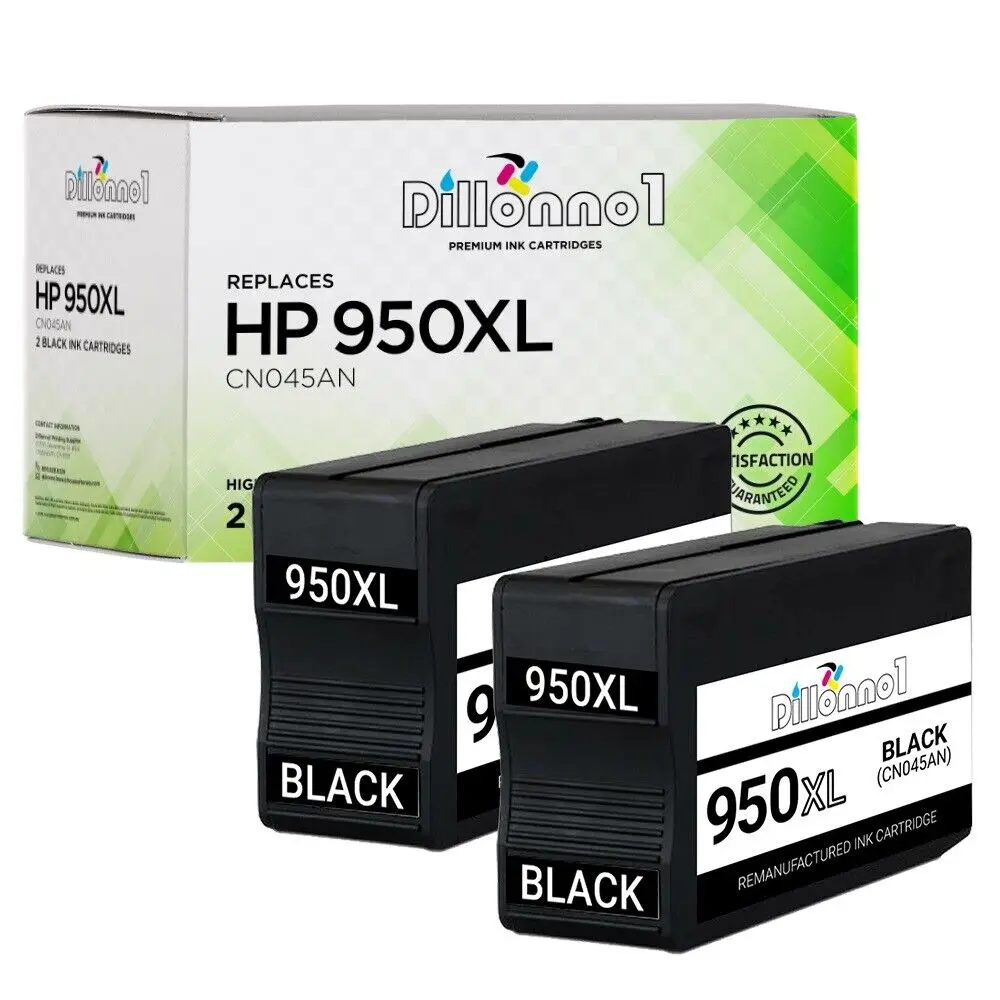 

2 PACK For HP 950 XL Black Cartridges For HP Officejet Pro 8600 Plus Premium