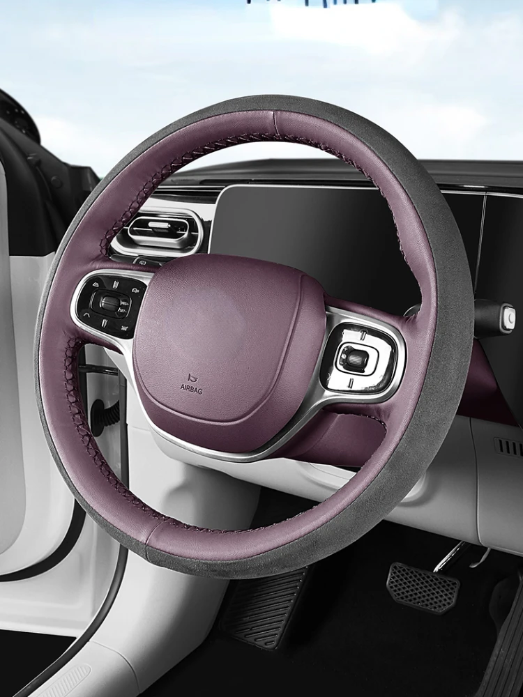 Подходит для LEAPMOTOR 2021 2022 2023 C11 202 C01 замшевый чехол рулевого колеса с ручным шитьем