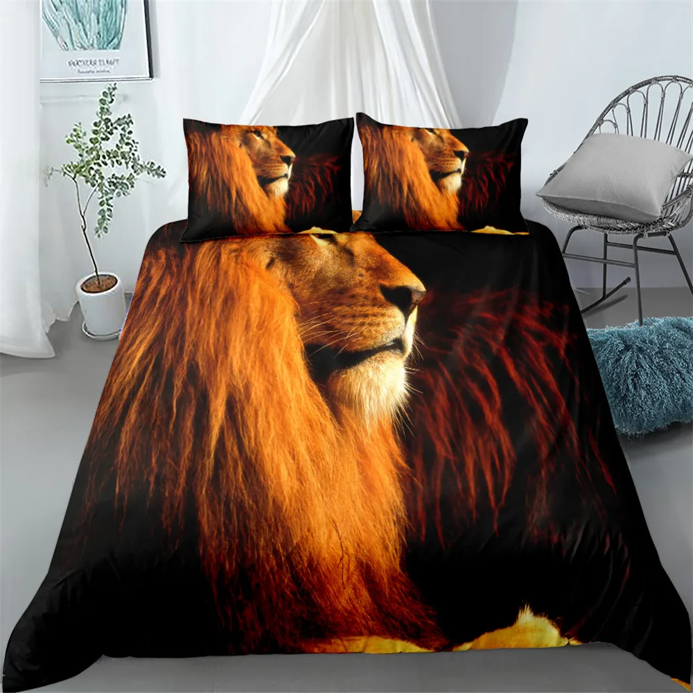 

3D Tigers Digital Bedding Set EU/US/AU/UK Size Comforter Duvet Cover and Pillowcases bed linen set 3PCS Luxury Bedclothes