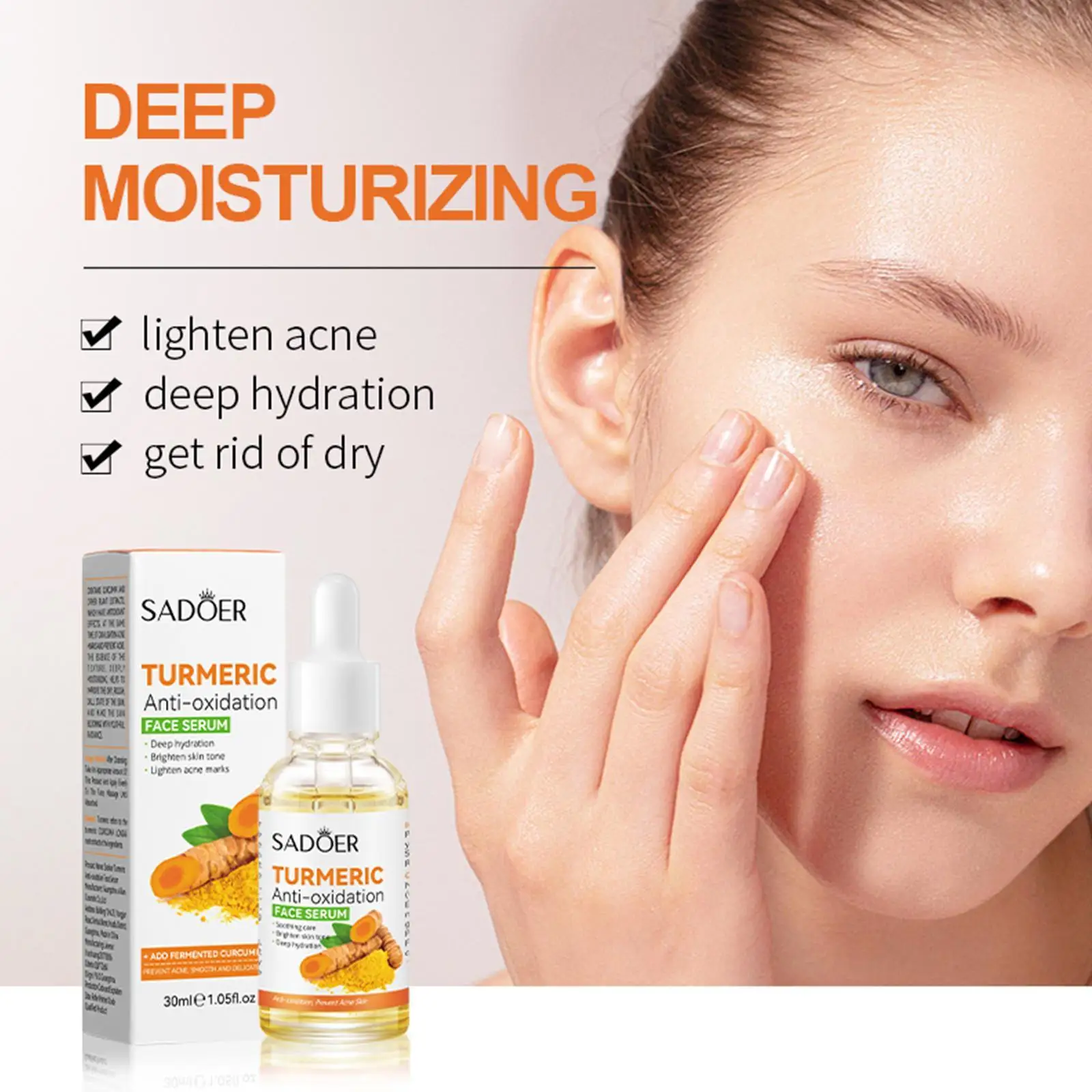 

30ml Turmeric Freckle Whitening Serum Anti-oxidant Nourishing Moisturizing Repair Skin Brighten Fade Dark Spot Essence Face Care