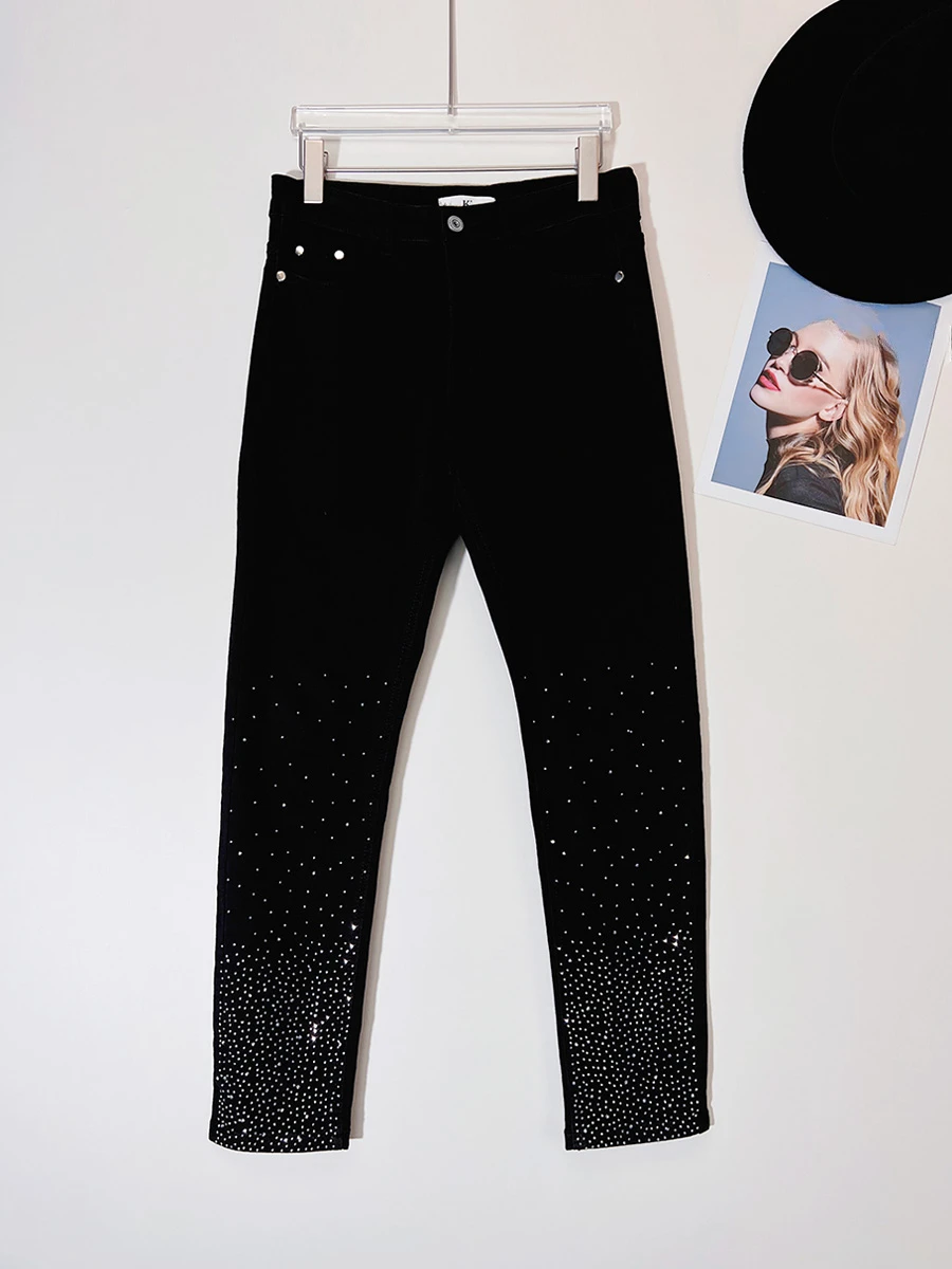 Осень-зима 2024 мужские красивые индивидуальные черные джинсы модные новые