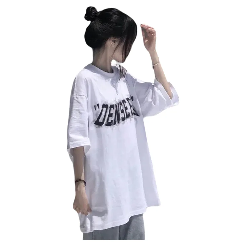 Хлопковая парная футболка для мужчин и женщин Свободный Топ контрастных цветов с