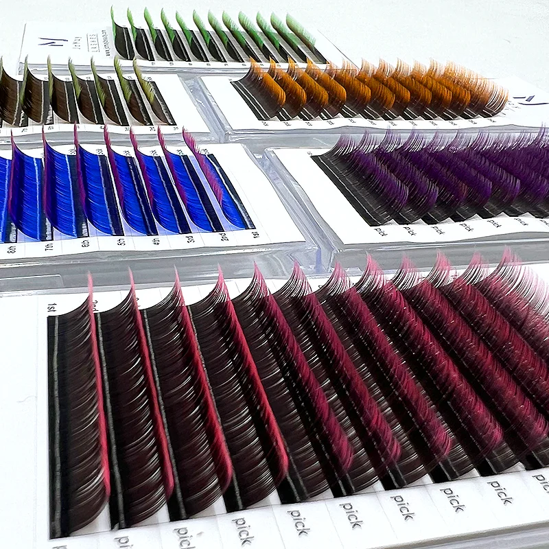 Eyelash Extension Individual Faux Mink Ombre False Eye Colored Lashes Makeup Tool