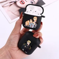 tokyo revengers earphone case for airpods1 2 3 pro black luxury japan anime soft silicone bluetooth earphone wireless box cover