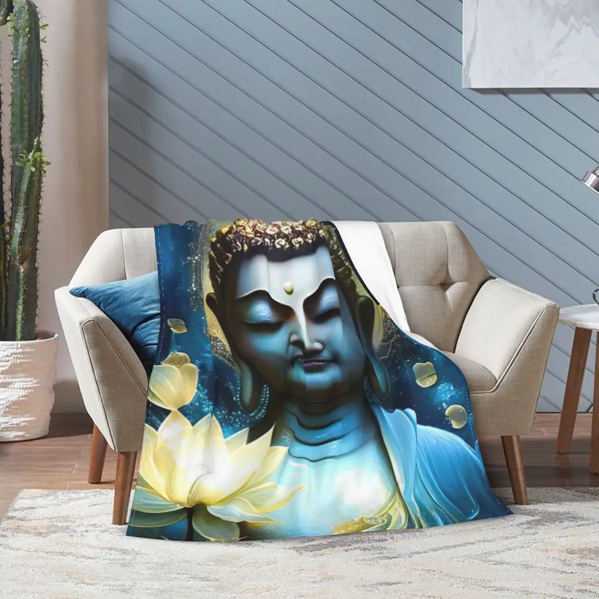 

Buddha Art Drawing Flannel Fleece Blanket For Kids Teens Adults Soft Cozy Warm Fuzzy
