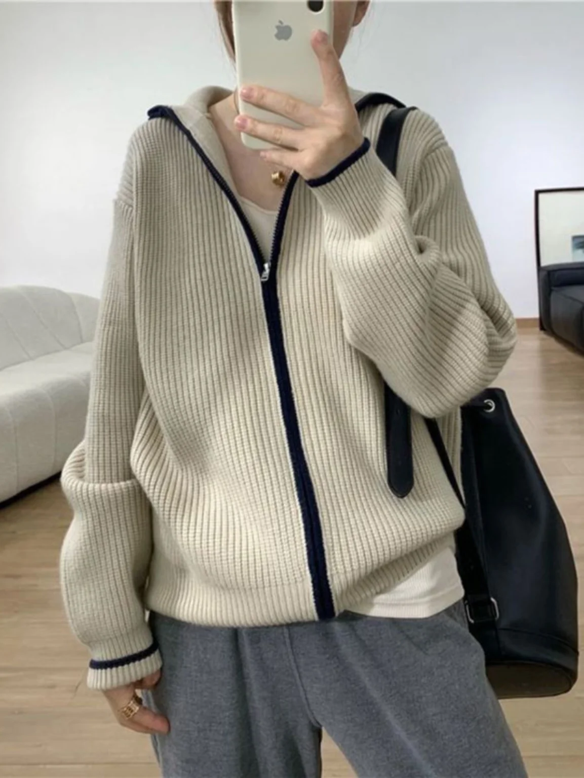 Натуральные товары белый воротник Girdear новинка 2024 осенний новый высокий