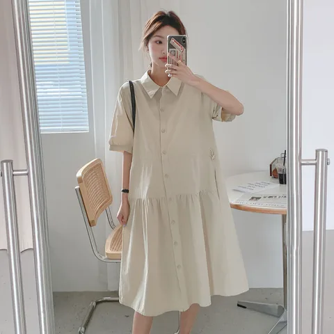 Платье для беременных с короткими рукавами, лето 2024, футболка, свободное платье для беременных с завязками на талии и карманами, летняя одежда