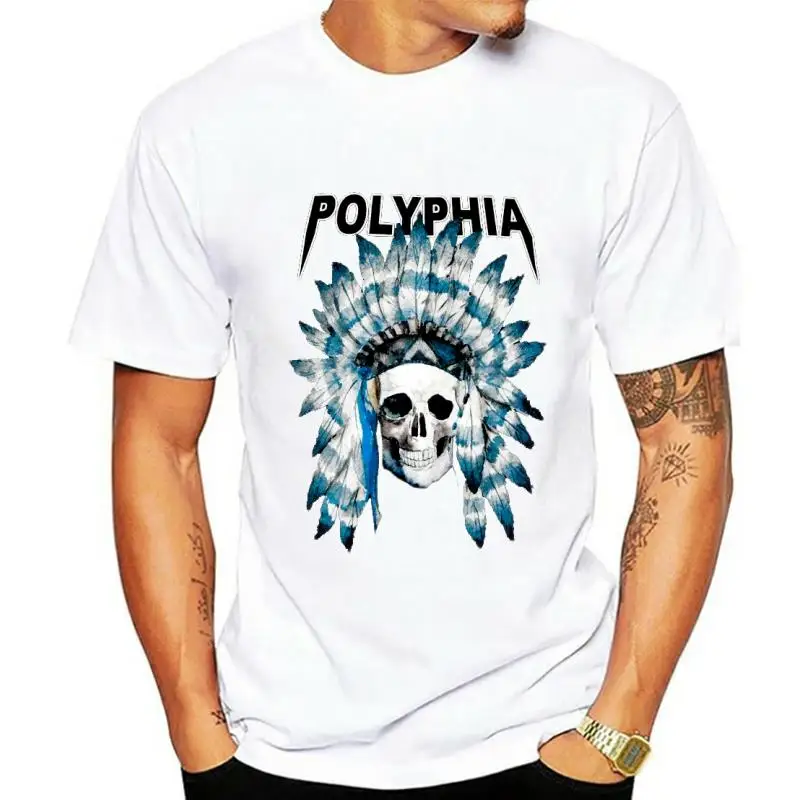 

Мужская футболка Polyphia с черепом, маленькая, Черная