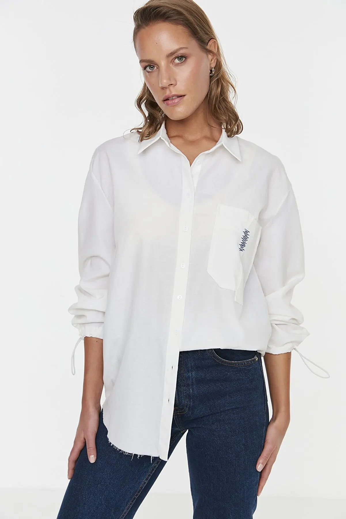 

Ecru pocket shirt 22 Go0058 Summer women's Shirts Fashion women's Blouses 166292696