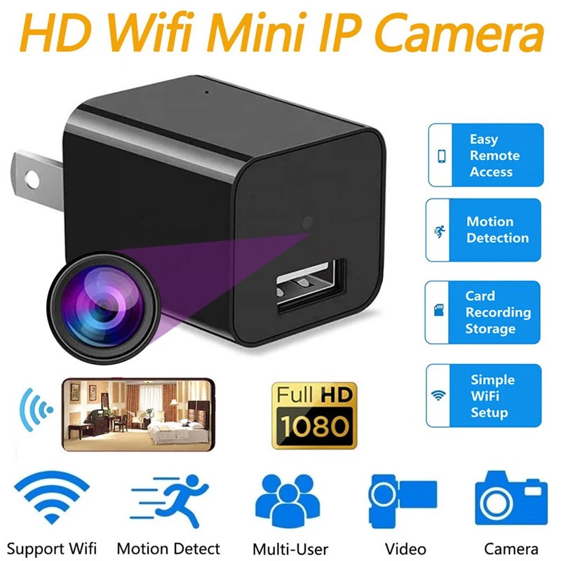 HD Mini Camera Surveillance 1080p Wireless USB Charger Cameras With Wifi Ip Videcam Video Recorder App Remote Monitor Camcorder