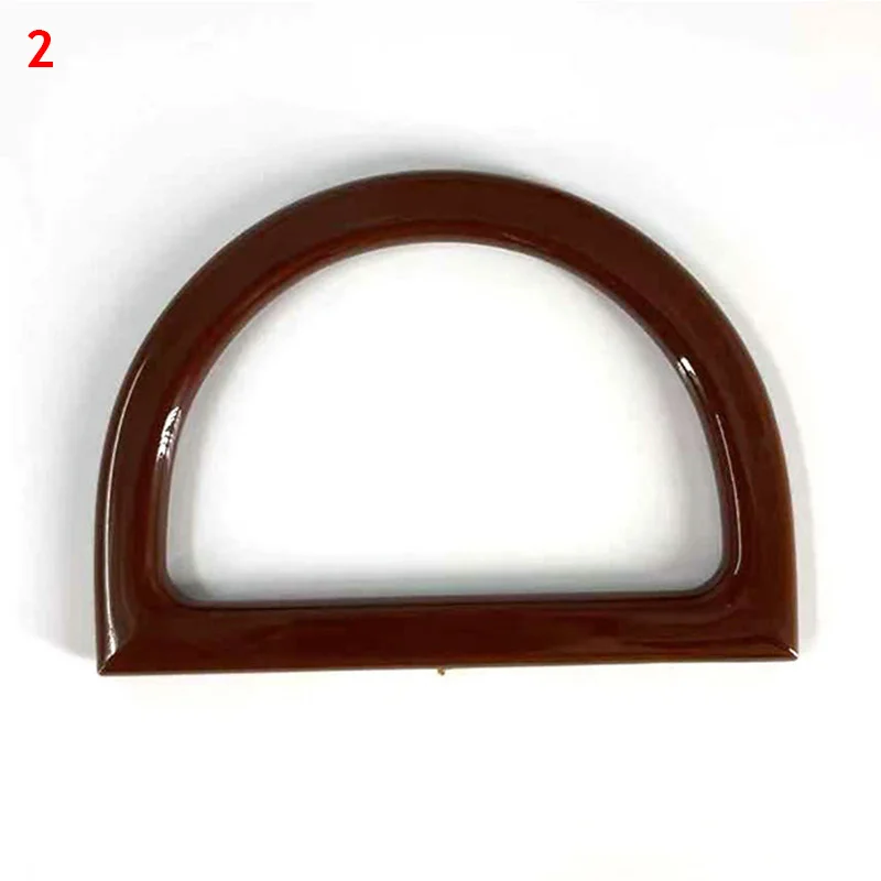 D shape Round Bamboo Wood Resin Bag Handle for Handcrafted Handbag Purse Frame DIY Woven Bag Accessories Fashion Bag Handles images - 6