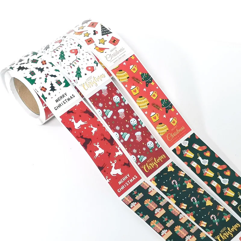 

Christmas Gift Seal Stickers Candy Stickers Gift Decoration Stickers Party Stickers Square Pattern Packaging Seal Sticker 100pcs