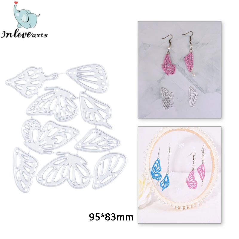 

InLoveArts 9 шт. металлические Вырубные штампы в виде бабочек крафтовые крылья для скрапбукинга изготовления открыток альбом тиснение трафарет ...