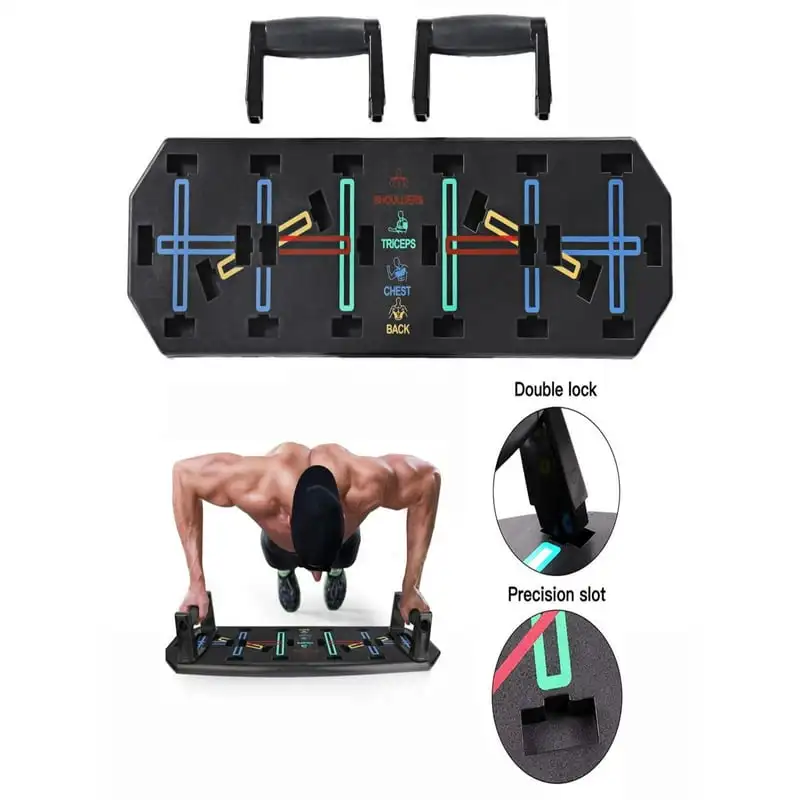 

in 1 Push Up Rack Board System Fitness Workout Train Gym Exercise squat rack gym equipment
