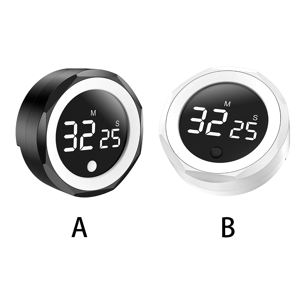 

Timer Kitchen Rechargeable Digital Time Reminder Attachable Timing Adjustable Classroom Loud Alarm with Bracket Black