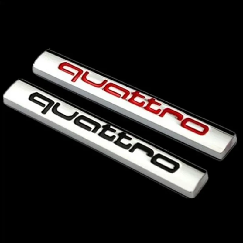 

Car 3D Chrome Car Stickers Emblem Decals Quattro Four-wheel drive logo For Audi A 3 A5 A8 A4L A6L Q5 Q7 Q3