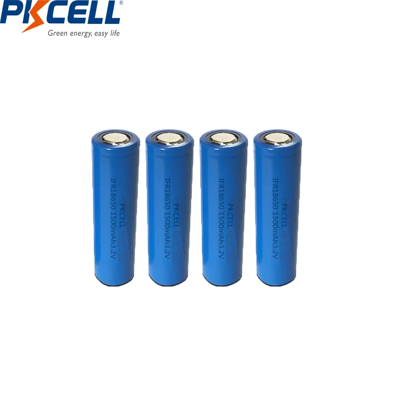 

4PCS PKCELL LiFePO4 18650 1500mAh 3.2V Battery lifepo4 IFR 18650 Battery li-ion Rechargeable Battery Cell For Power tools